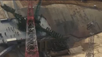 Záběr plošiny po startu