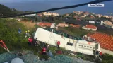 Převrácený autobus na Madeiře