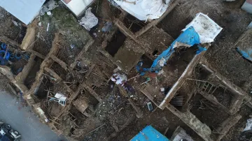 Letecké snímky z místa neštěstí