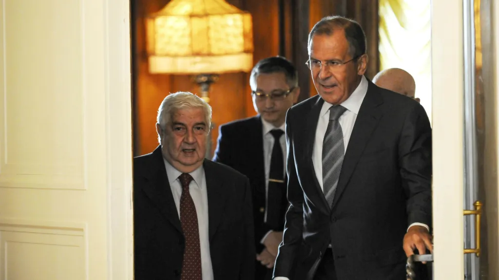 Sergej Lavrov se svým syrským protějškem Valídem Mualimem