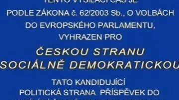 ČSSD nedodala volební spot