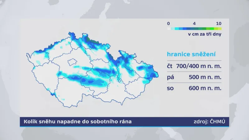 Kolik sněhu napadne do sobotního rána