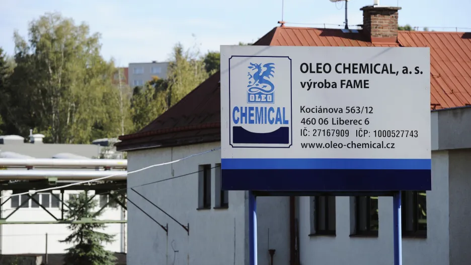Výrobní závod petrochemické společnosti Oleo Chemical v Liberci