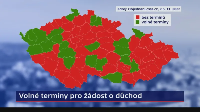 Volné termíny pro žádost o důchod