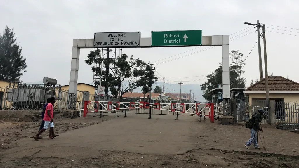 Zavřený hraniční přechod mezi Rwandou a Kongem