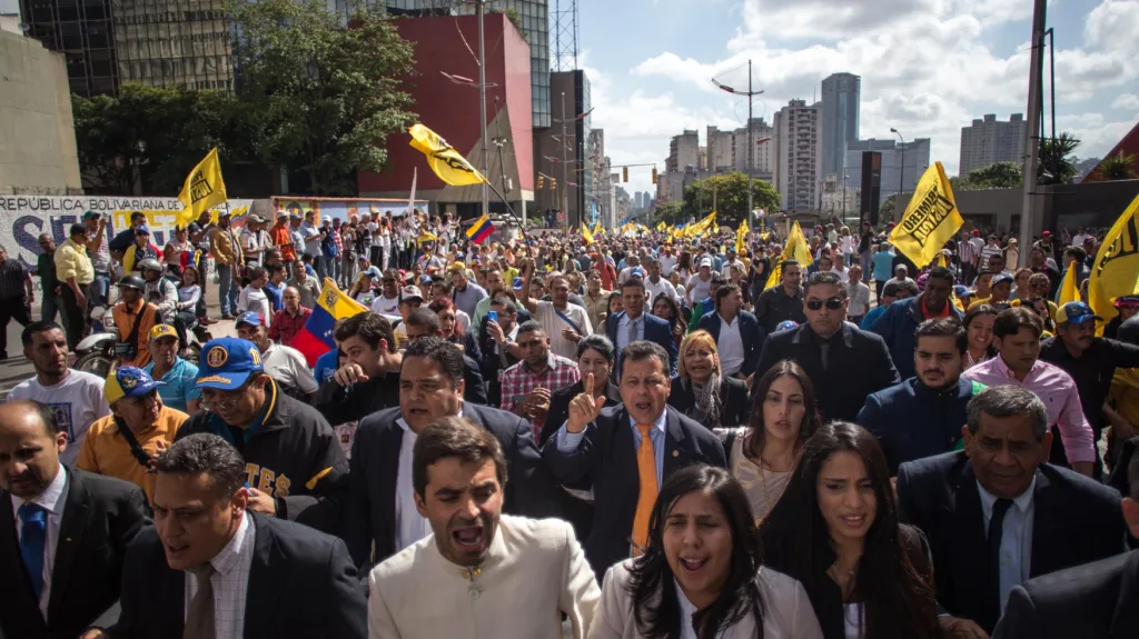 Příznivci venezuelské opozice