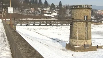 Luhačovická přehrada v zimě