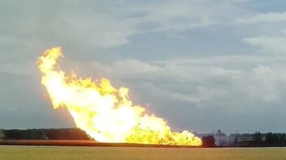 Výbuch plynovodu na Ukrajině