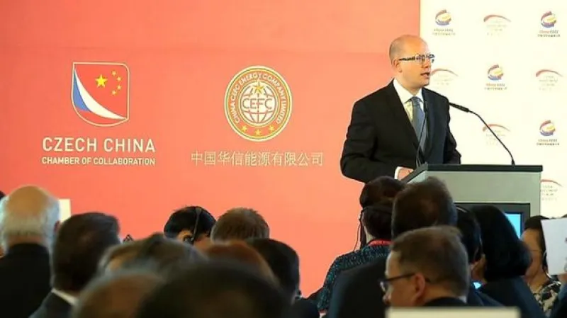 Projev premiéra Bohuslava Sobotky a čínského vicepremiéra Čang Kao-lia