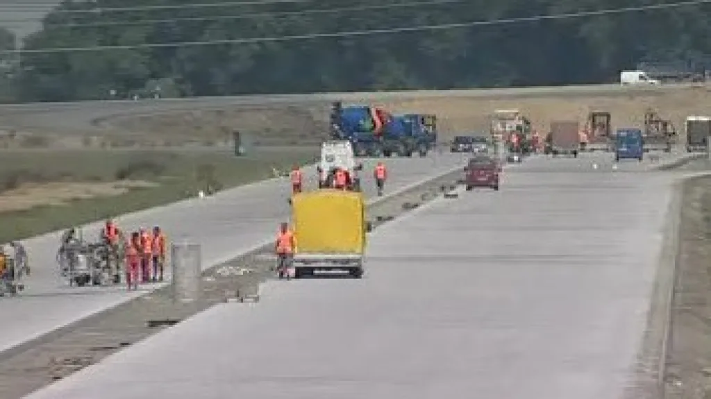 Rozestavěná silnice na Zlínsku