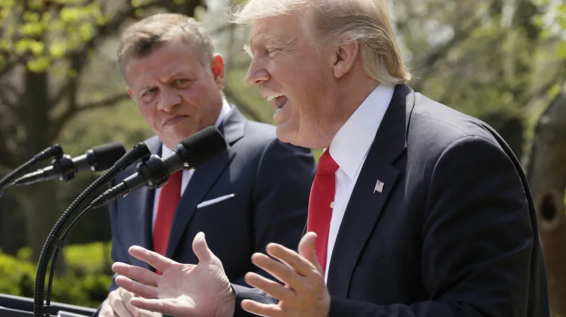 Donald Trump po jednání s jordánským králem Abdalláhem II.