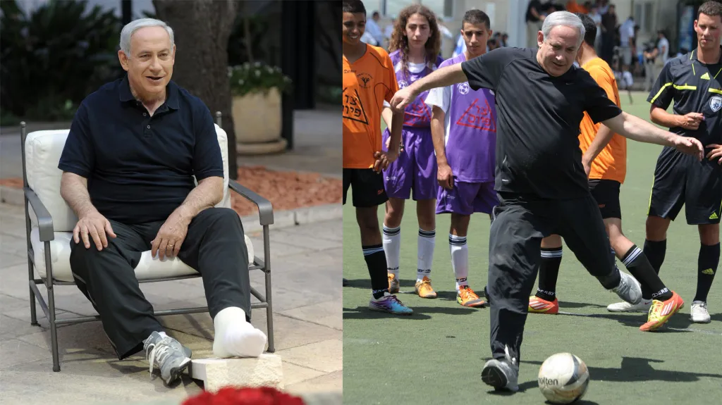 Benjamin Netanjahu se zranil při fotbale