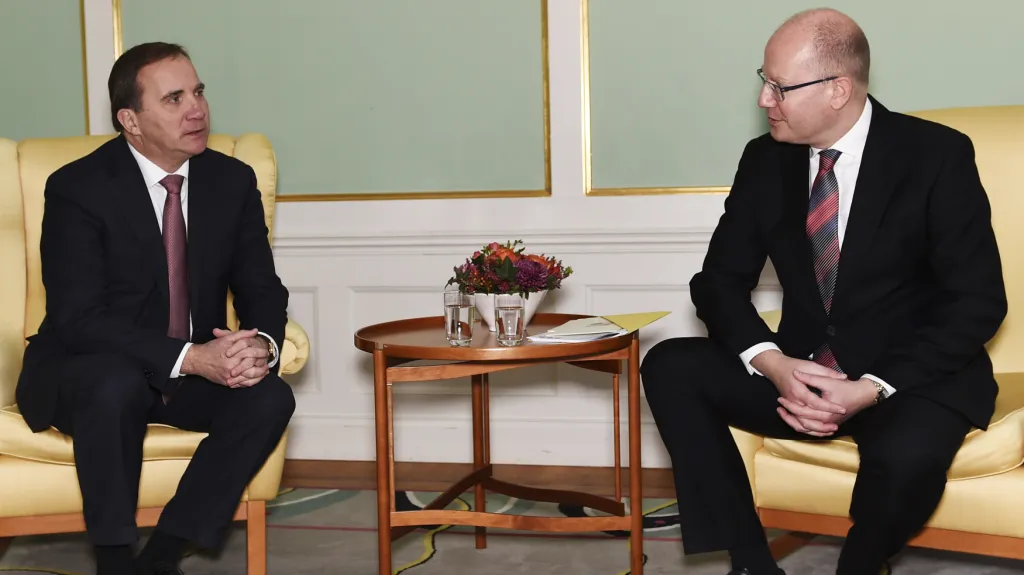 Švédský premiér Stefan Löfven a český premiér Bohuslav Sobotka