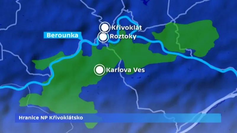 Křivoklátsko - předpokládané hranice národního parku