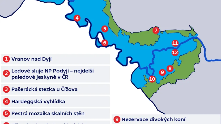 NP Podyjí – vybrané turistické cíle