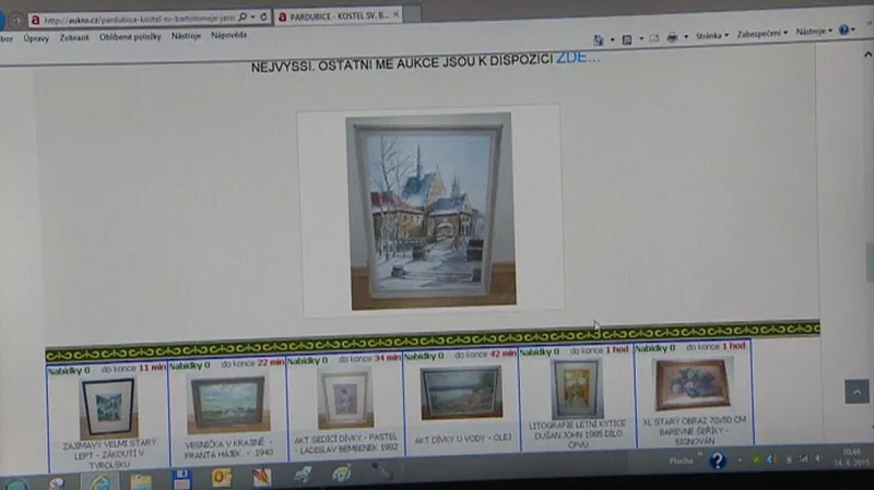 Nabídka padělaného obrazu na internetu