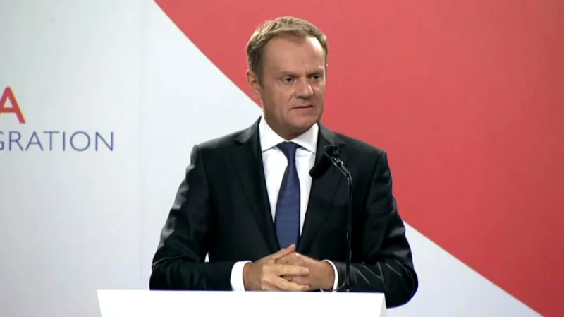 Donald Tusk na brífinku po maltském summitu