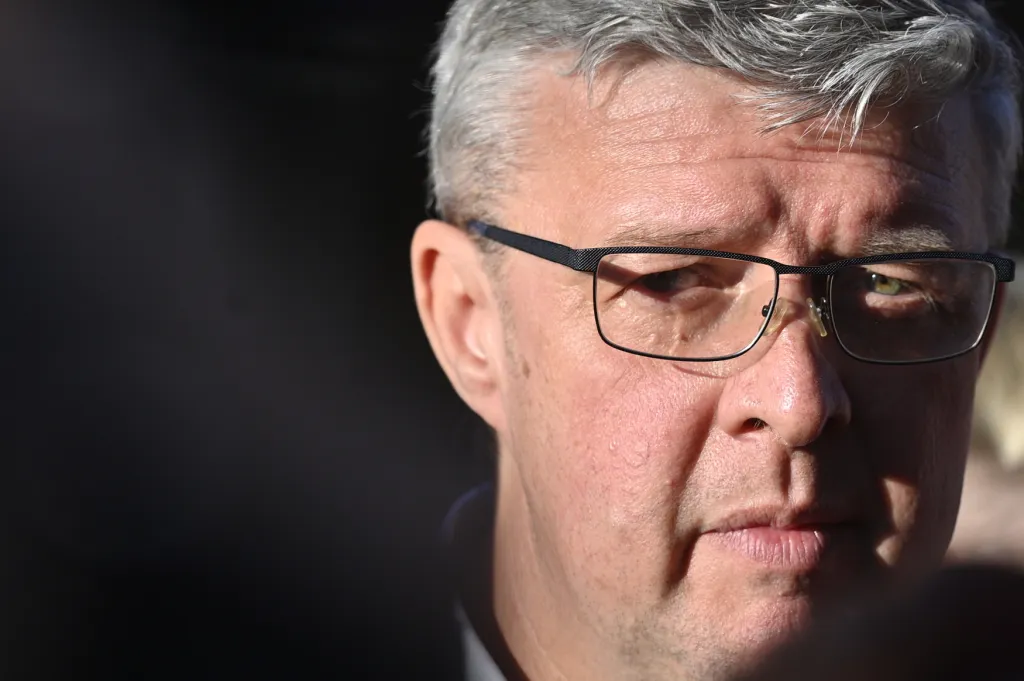 Ministr dopravy Karel Havlíček ve volebním štábu hnutí ANO