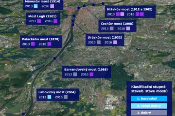 PŘEHLED: Stav pražských mostů se za poslední roky prudce zhoršoval. Peníze na opravy polykala Blanka