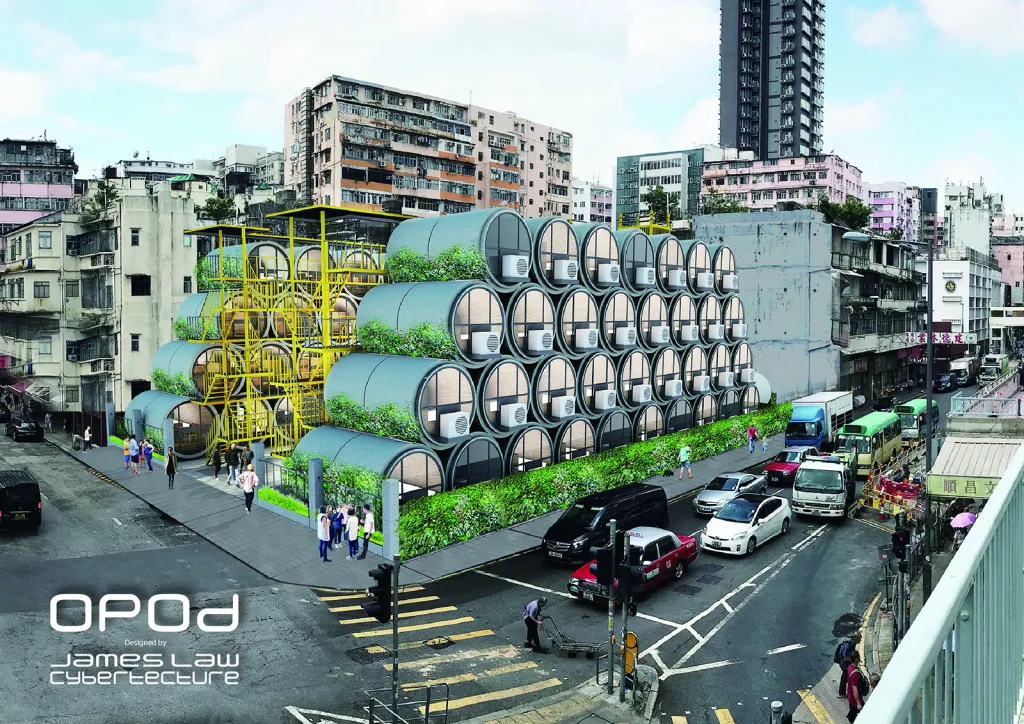 Tento druh „mikrodomovů“ je dílem studia James Law Cybertecture. „Kybertektura“ je kombinací nízkých nákladů, chytrých technologií a architektury bez větších uměleckých ambicí.