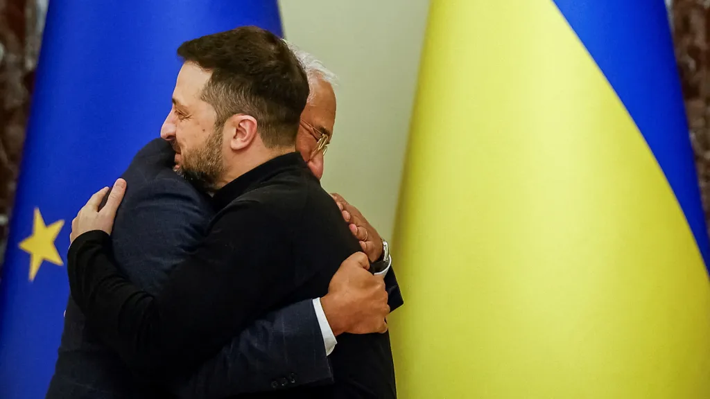 António Costa a Volodymyr Zelenskyj při setkání v Kyjevě