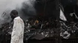 Trosky letadla v Lagosu