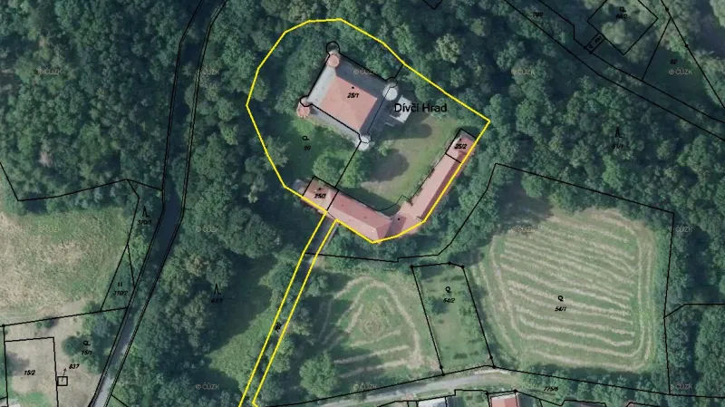 Zakreslení polohy Dívčího Hradu