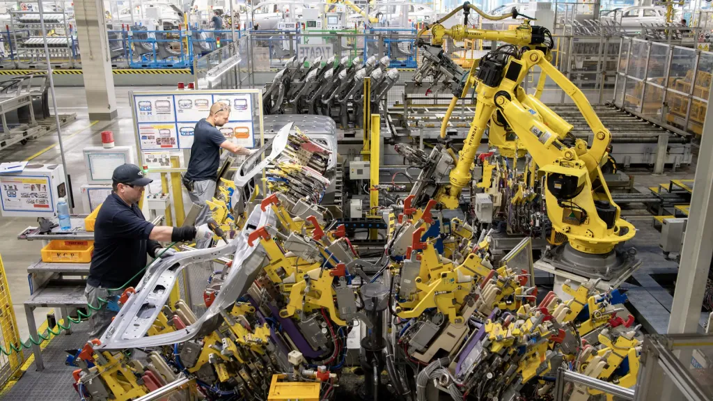 Svařovna nošovické továrny Hyundai Motor