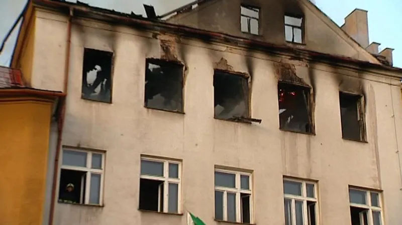 Požár obchodního domu ve Fulneku