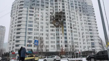 Následky ruského útoku na Kyjev (9. ledna 2026)