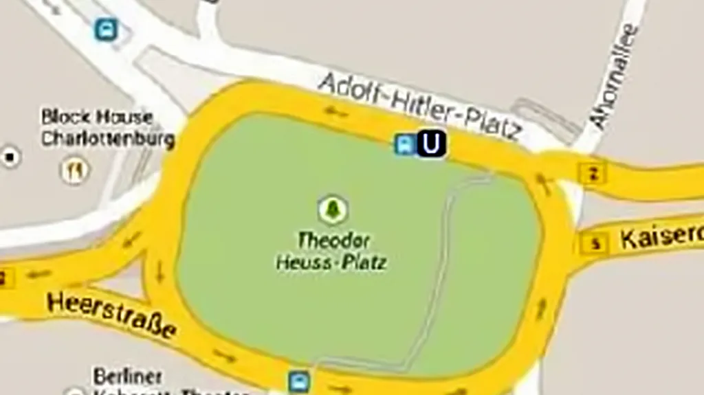 Hitlerovo náměstí na Google mapách