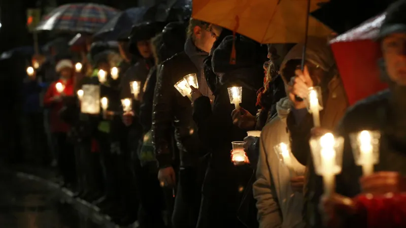 Řetěz světel v Lipsku