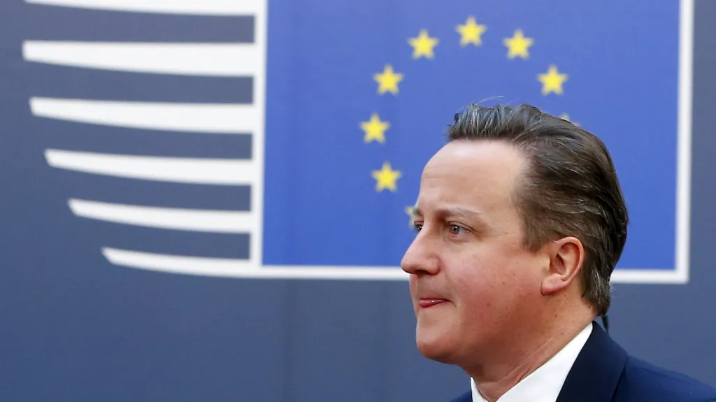 David Cameron během summitu EU