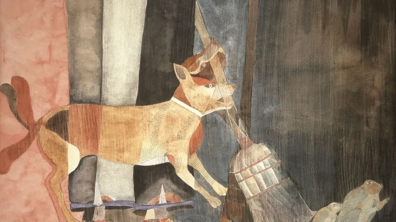 Francisco Toledo / Pes s koštětem, 1972 (ze sbírky Gelman Santander)