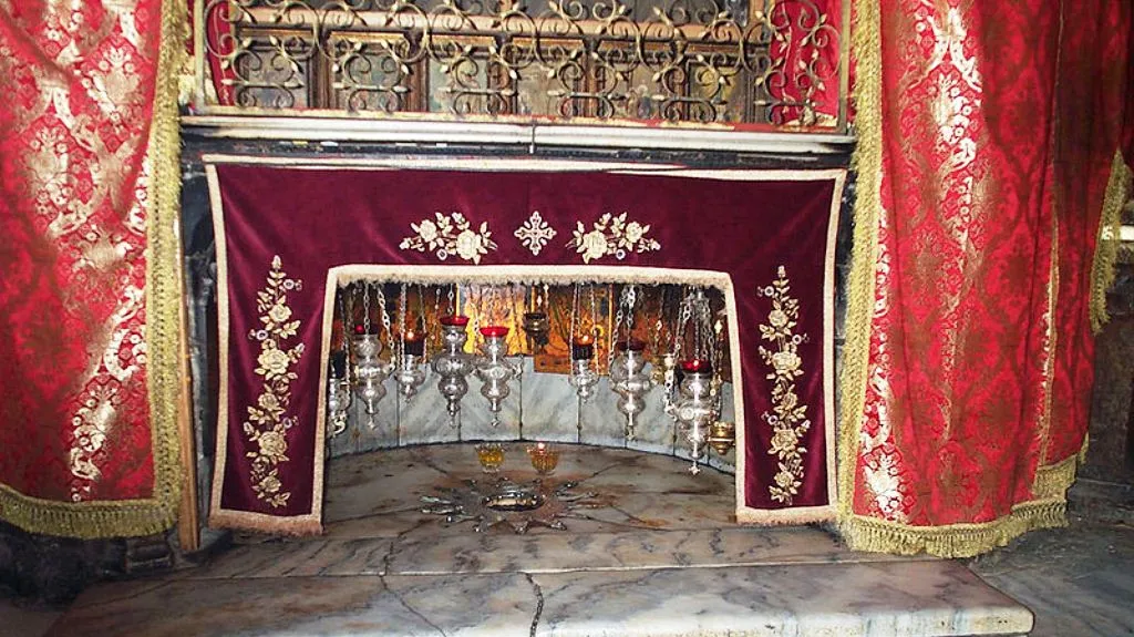 Krypta basiliky Narození Páně v Betlémě - místo narození Ježíše
