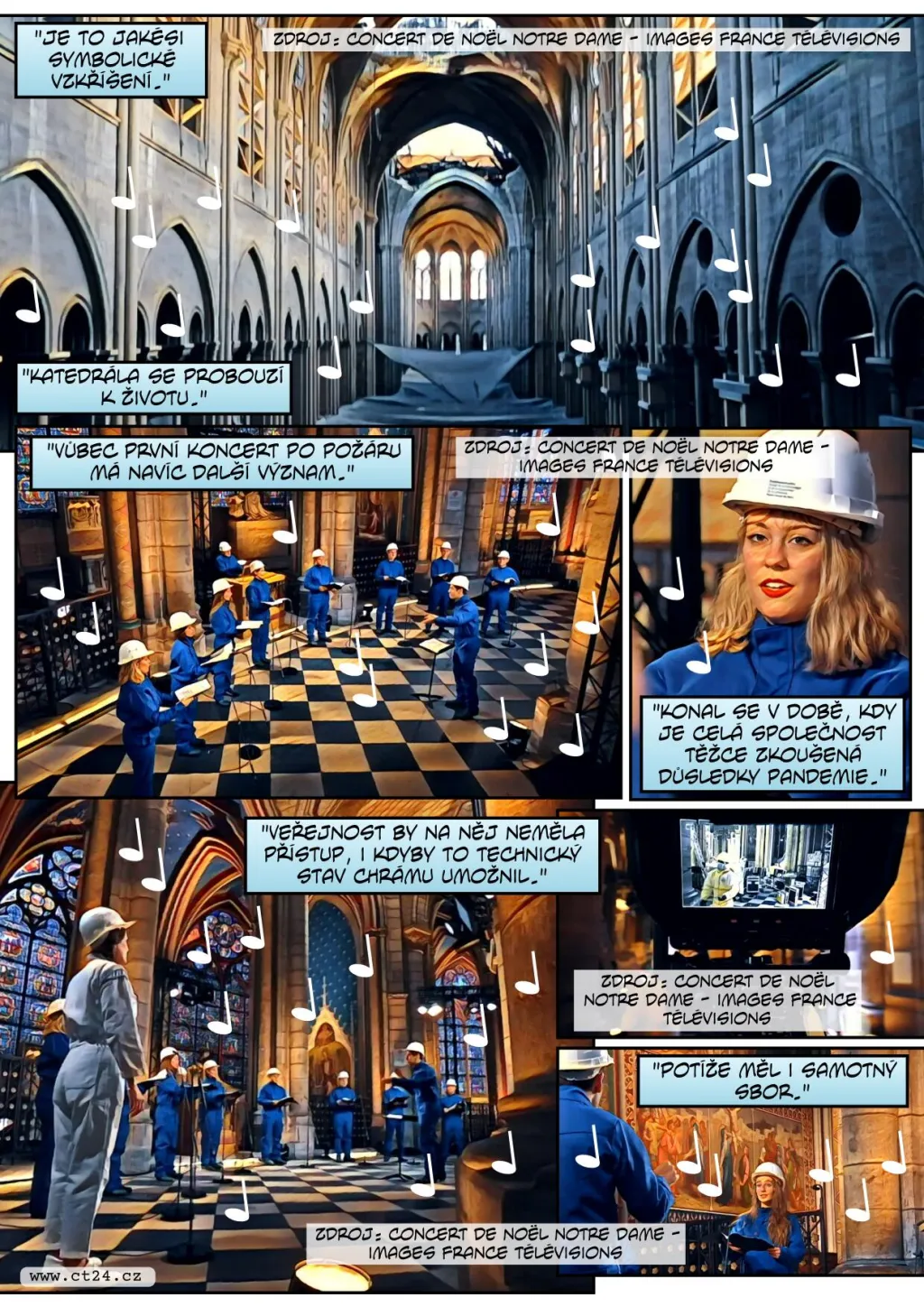 Pařížskou Notre-Dame rozezněl vánoční koncert