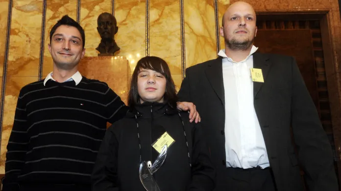 Finalisté Ceny Michala Velíška - Martin Diamant, Martin Spiridonov a Martin Holák (zleva)