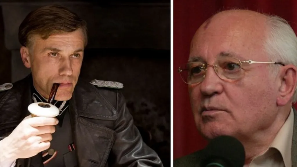 Christoph Waltz (vlevo) a Michail Gorbačov