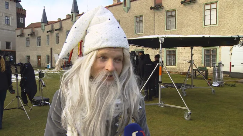 Matěj Hádek při natáčení pohádky O vánoční hvězdě