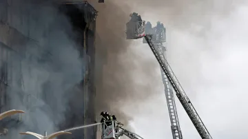 Požár kancelářské budovy Grand Setuň v Moskvě