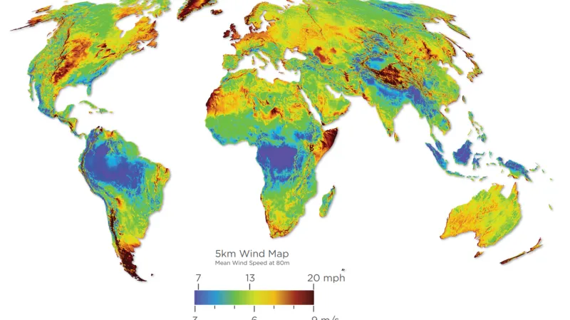 Rychlost větru v 80 metrech nad zemí