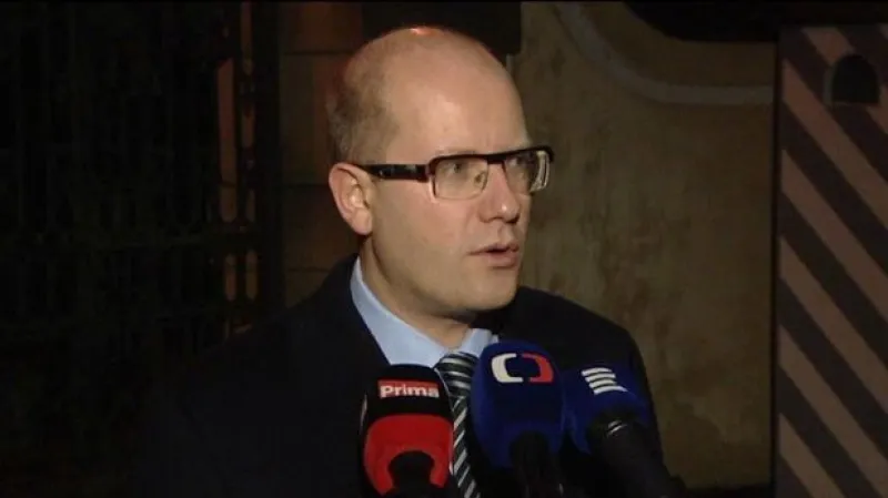 Brífink Bohuslava Sobotky po setkání v Lánech