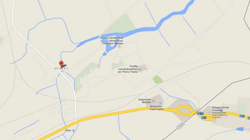 Polsko-ukrajinská hranice u obce Medyka