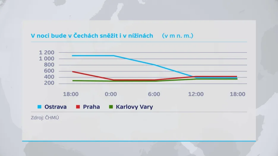 V noci bude sněžit i v nížinách