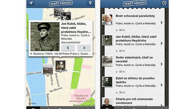 Mobilní turistický průvodce Paměť národa