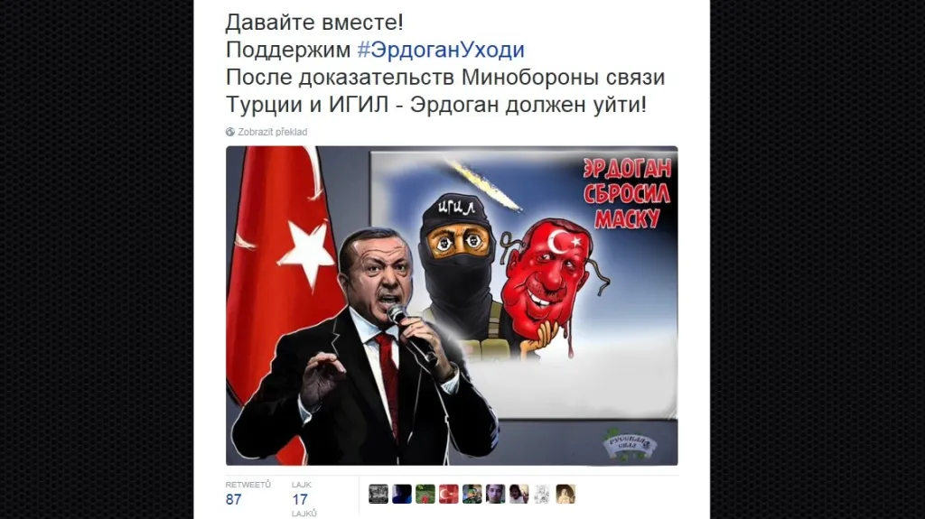 Rusové obviňují Erdogana, že spolupracuje s IS
