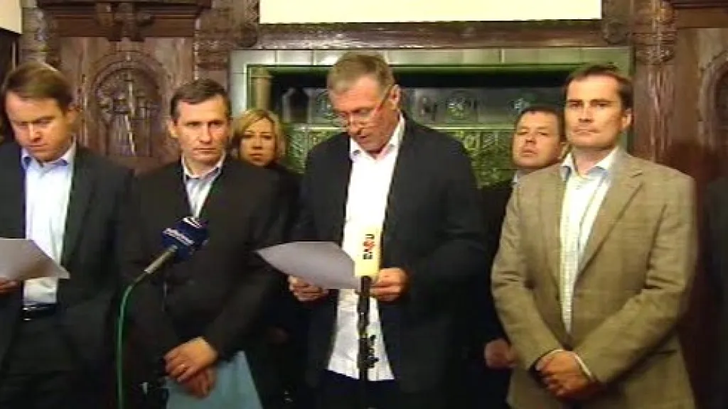 Mirek Topolánek s koaličními partnery