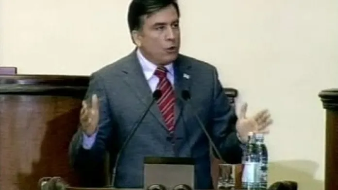 Michail Saakašvili přednesl v parlamentu zásadní projev