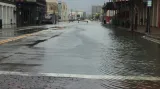 Zaplavená ulice v Galvestonu