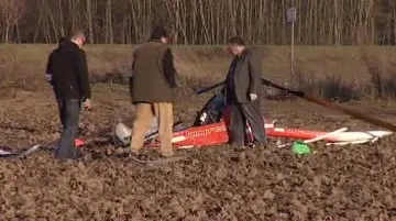 Trosky havarovaného vrtulníku